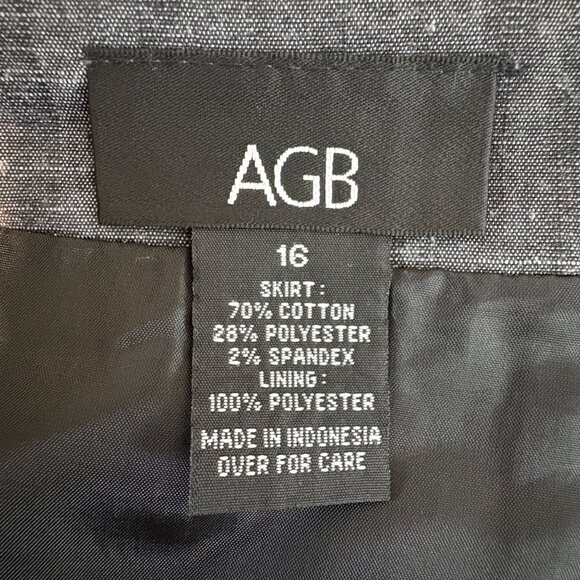 AGB Gray Tiered Pencil Skirt Size 16 Professional Office Wear Lined - Picture 2 of 6